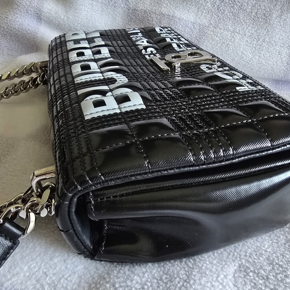 Authentic Burberry Horseferry Black Quilted Shoulder Bag Or Crossbody Bag - Picture 9 of 12